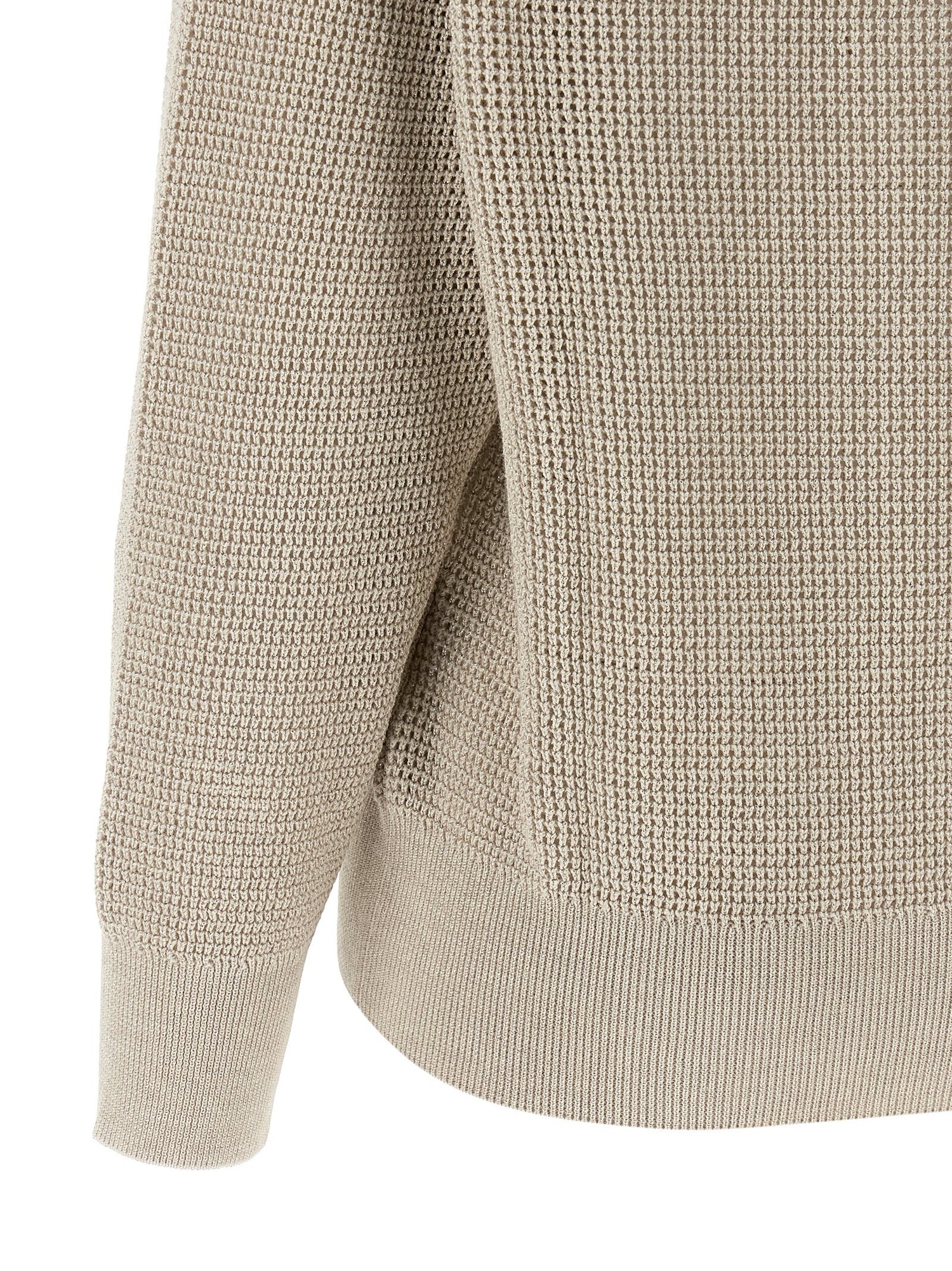 Brunello Cucinelli Openwork Sweater Beige