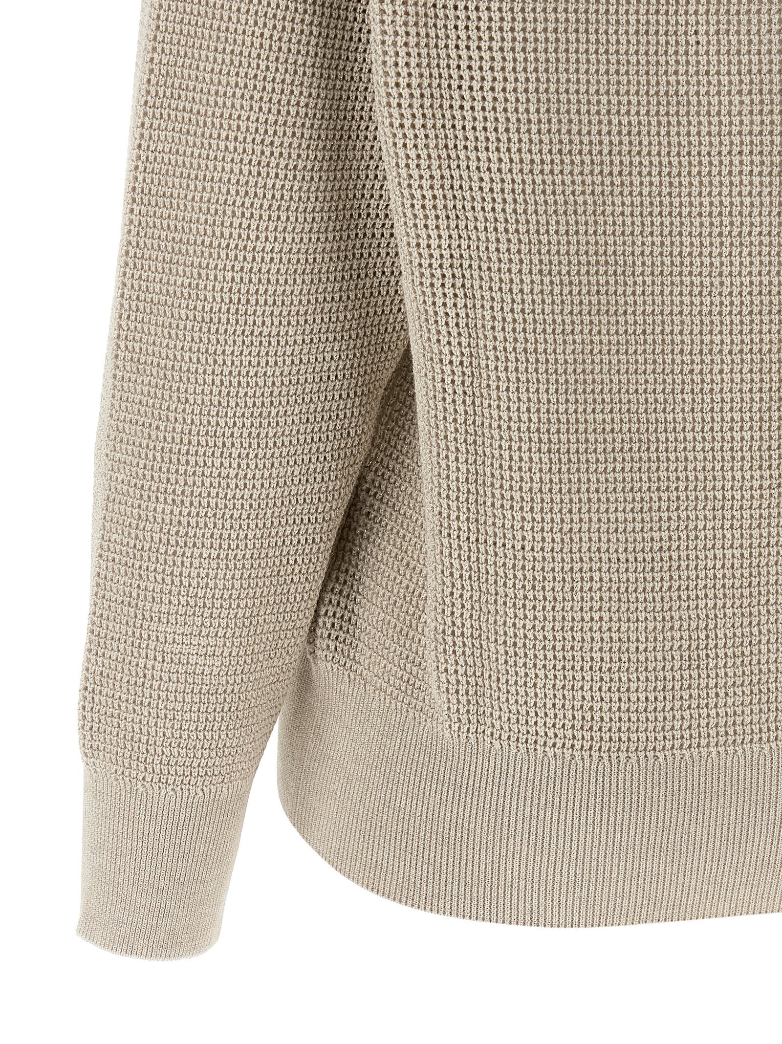 Brunello Cucinelli Openwork Sweater Beige