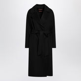 Max Mara Studio Belted Virgin Wool Coat Black