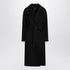 Max Mara Studio Belted Virgin Wool Coat Black