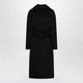 Max Mara Studio Belted Virgin Wool Coat Black