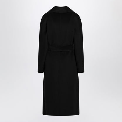 Max Mara Studio Belted Virgin Wool Coat Black