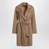 Max Mara Studio Camel Cashmere Wool Wrap Coat Brown
