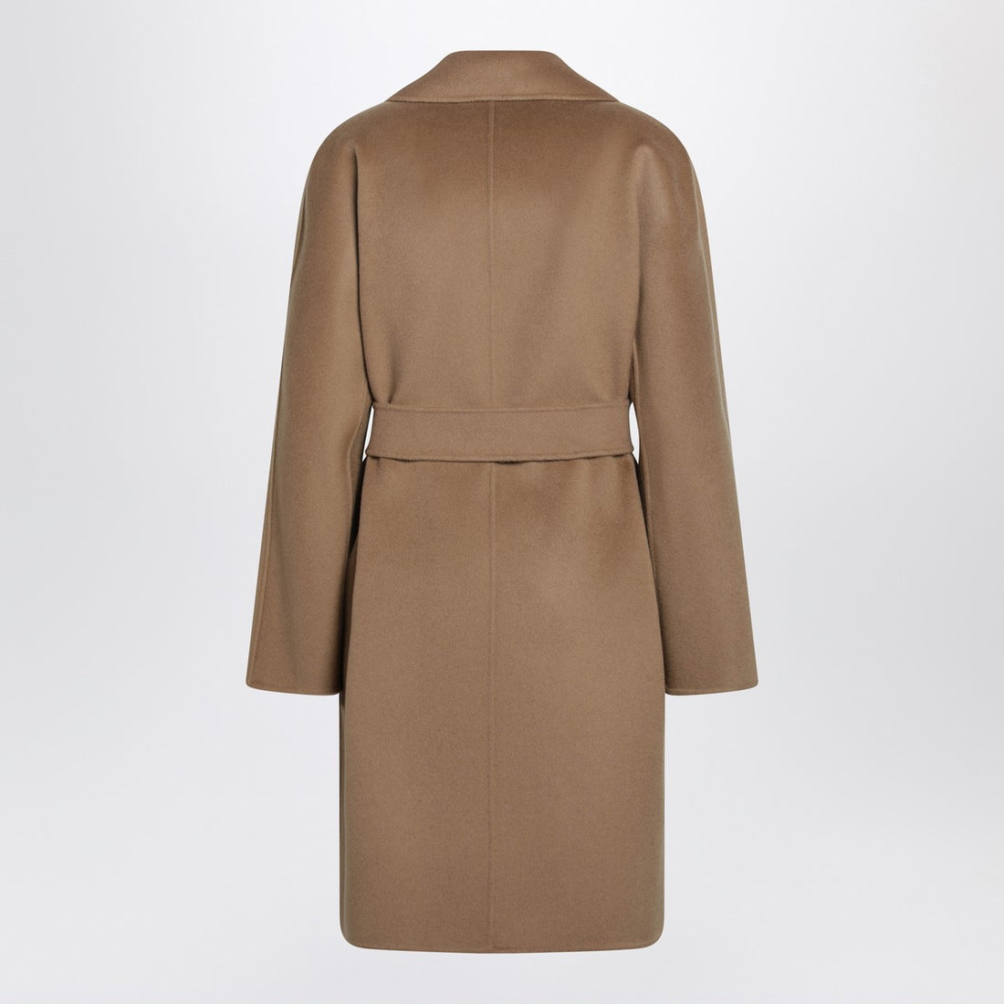 Max Mara Studio Camel Cashmere Wool Wrap Coat Brown