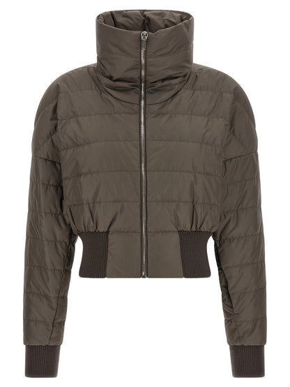 Moncler + Rick Owens Cropped Down Jacket Gray