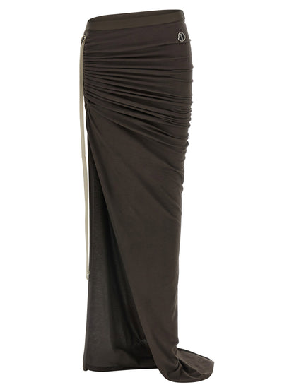 Moncler + Rick Owens Adjustable Skirt Brown