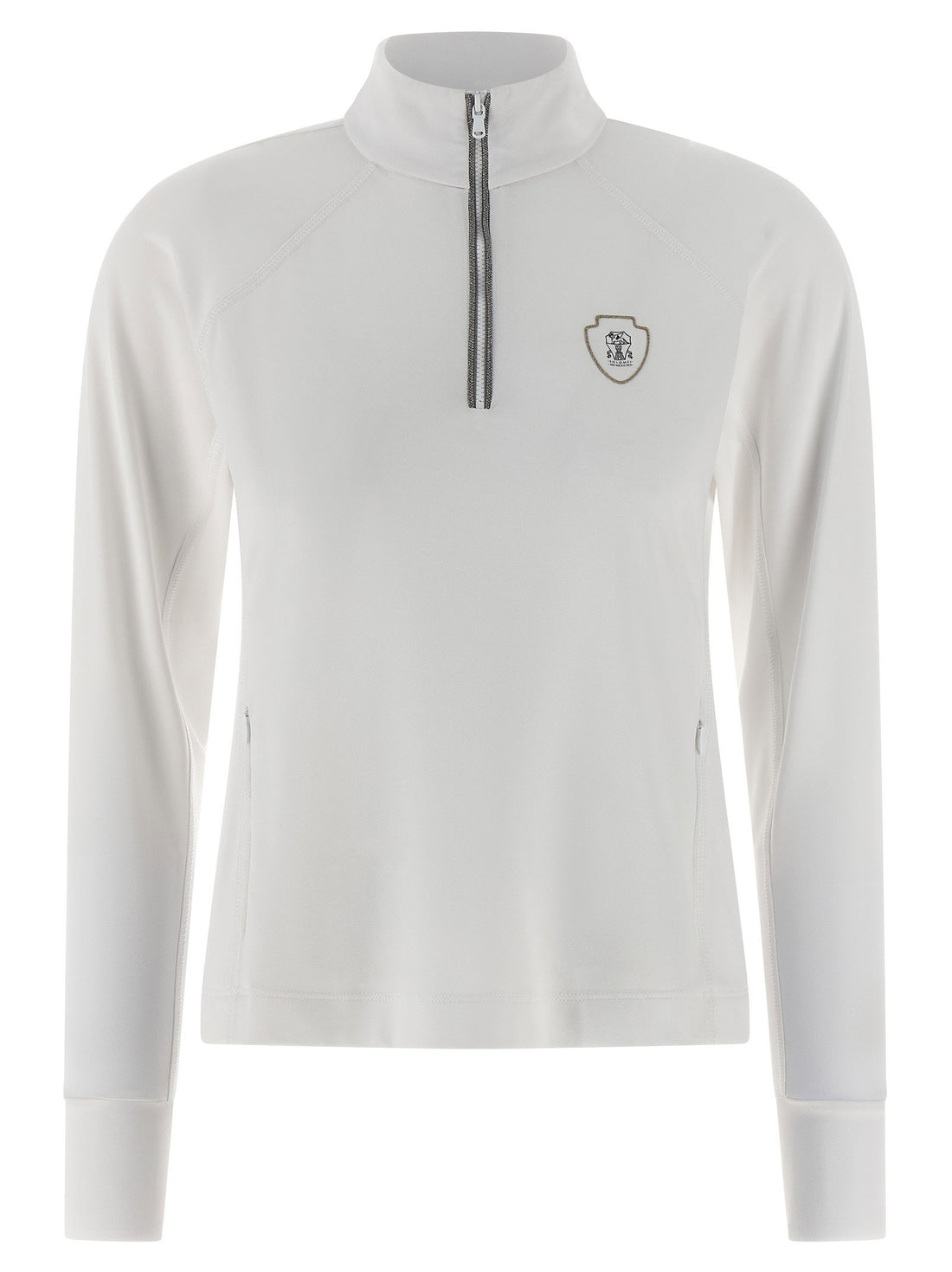 Brunello Cucinelli Precious Half Zip Sweater White