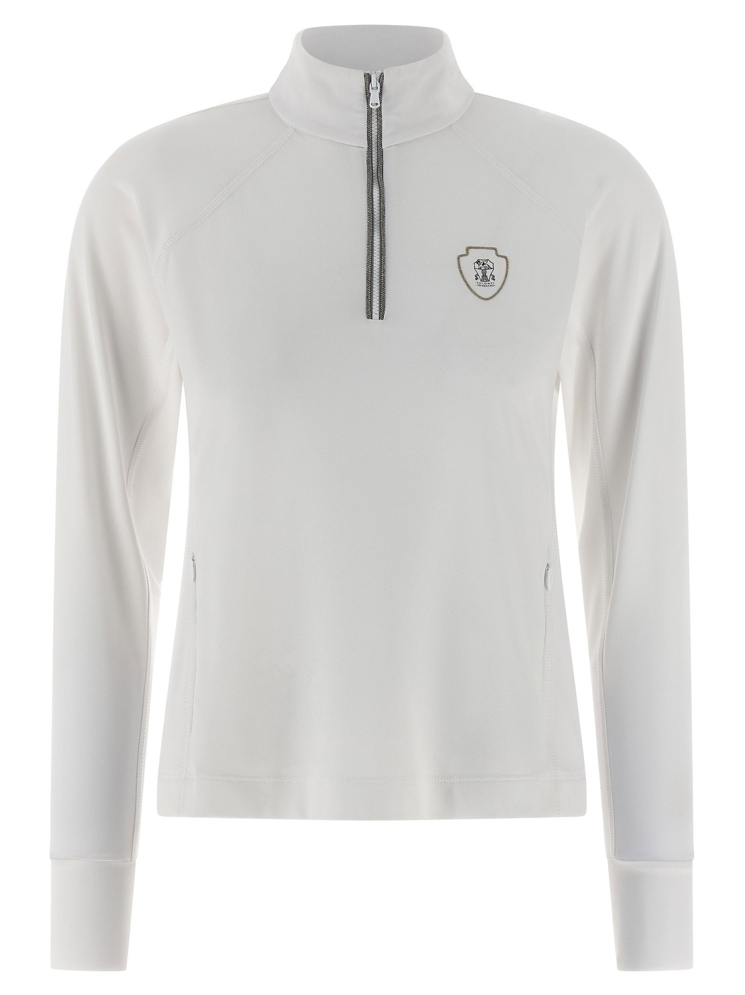 Brunello Cucinelli Precious Half Zip Sweater White