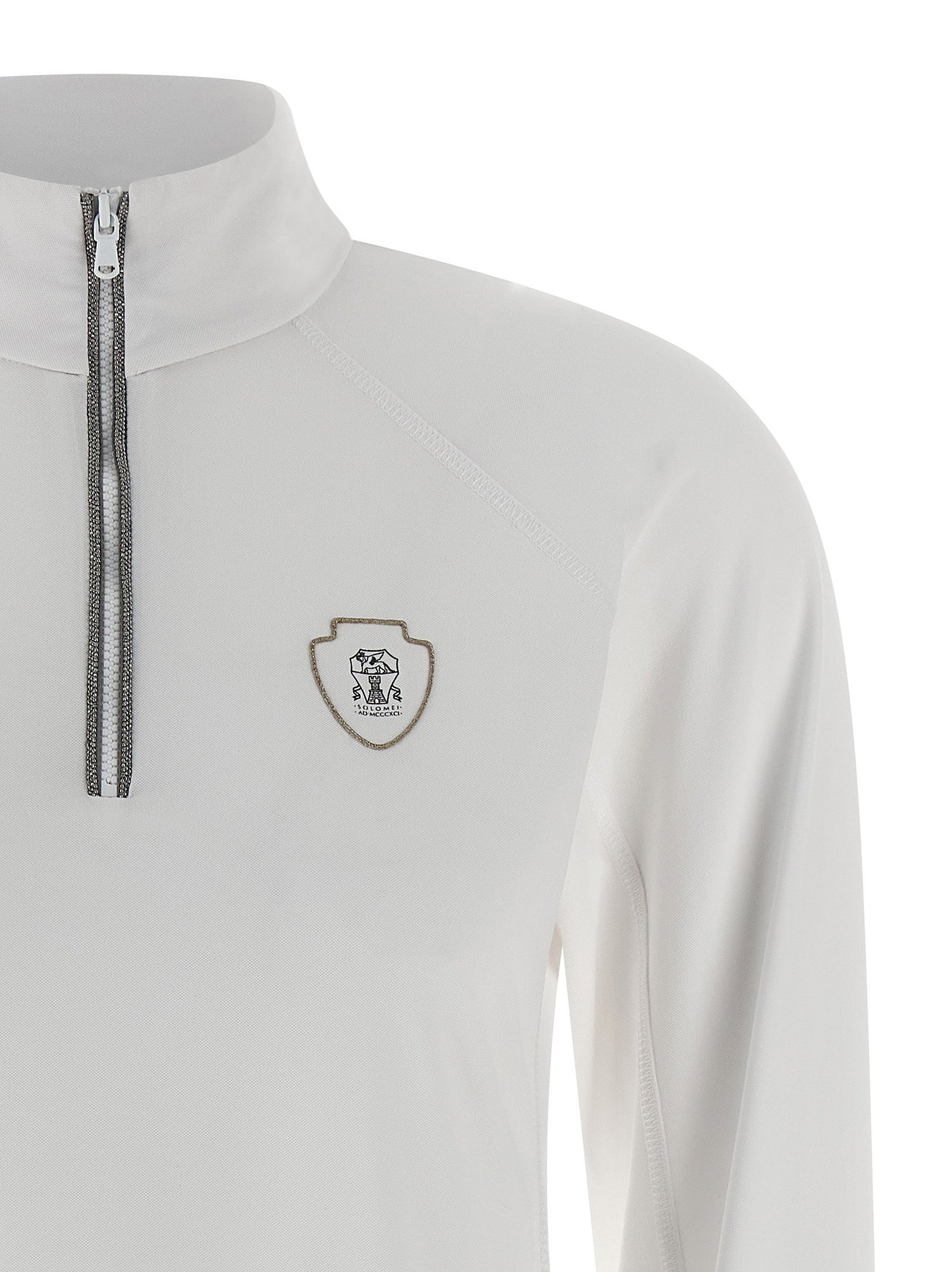 Brunello Cucinelli Precious Half Zip Sweater White