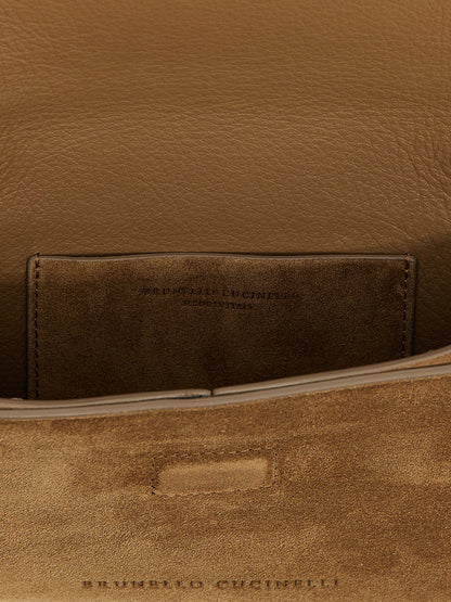 Brunello Cucinelli Monile Suede Clutch Bag Brown