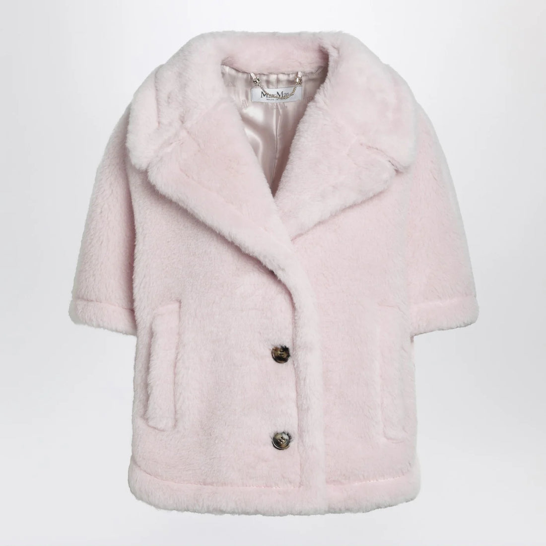 Max Mara Dusty Beige Boxy Teddy Cape - Pink