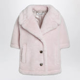Max Mara Dusty Beige Boxy Teddy Cape - Pink