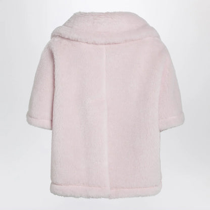 Max Mara Dusty Beige Boxy Teddy Cape - Pink