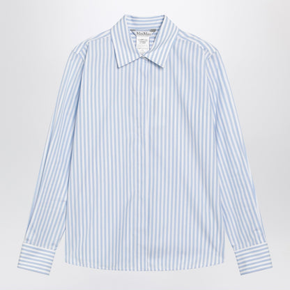 Max Mara Striped Cotton Shirt Light Blue light blue