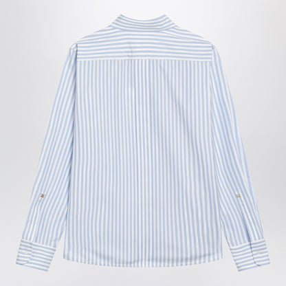 Max Mara Striped Cotton Shirt Light Blue light blue