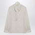 Max Mara Silk Charmeuse Scarf Blouse Beige