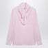 Max Mara Silk Charmeuse Neck-Tie Blouse Pink