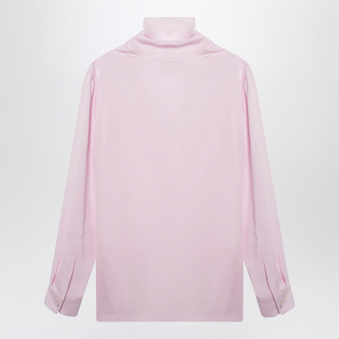 Max Mara Silk Charmeuse Neck-Tie Blouse Pink