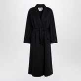 Max Mara Cashmere Wrap Coat Navy Blue