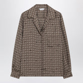 Max Mara Printed Silk Twill Shirt Brown