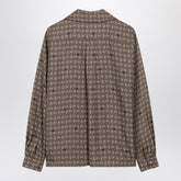 Max Mara Printed Silk Twill Shirt Brown