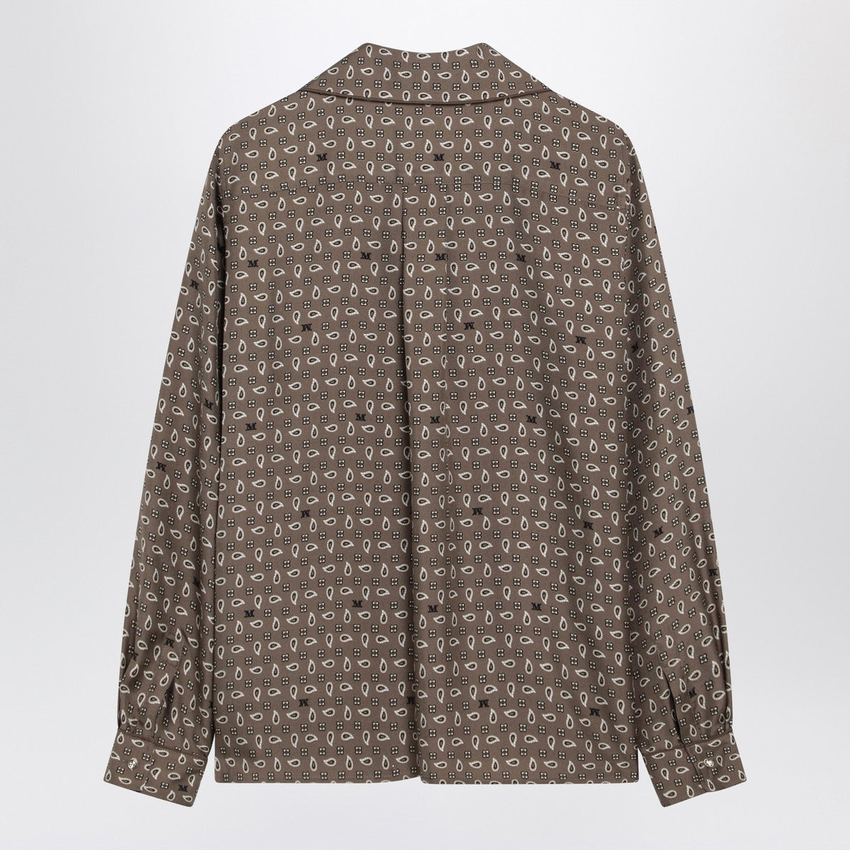Max Mara Printed Silk Twill Shirt Brown