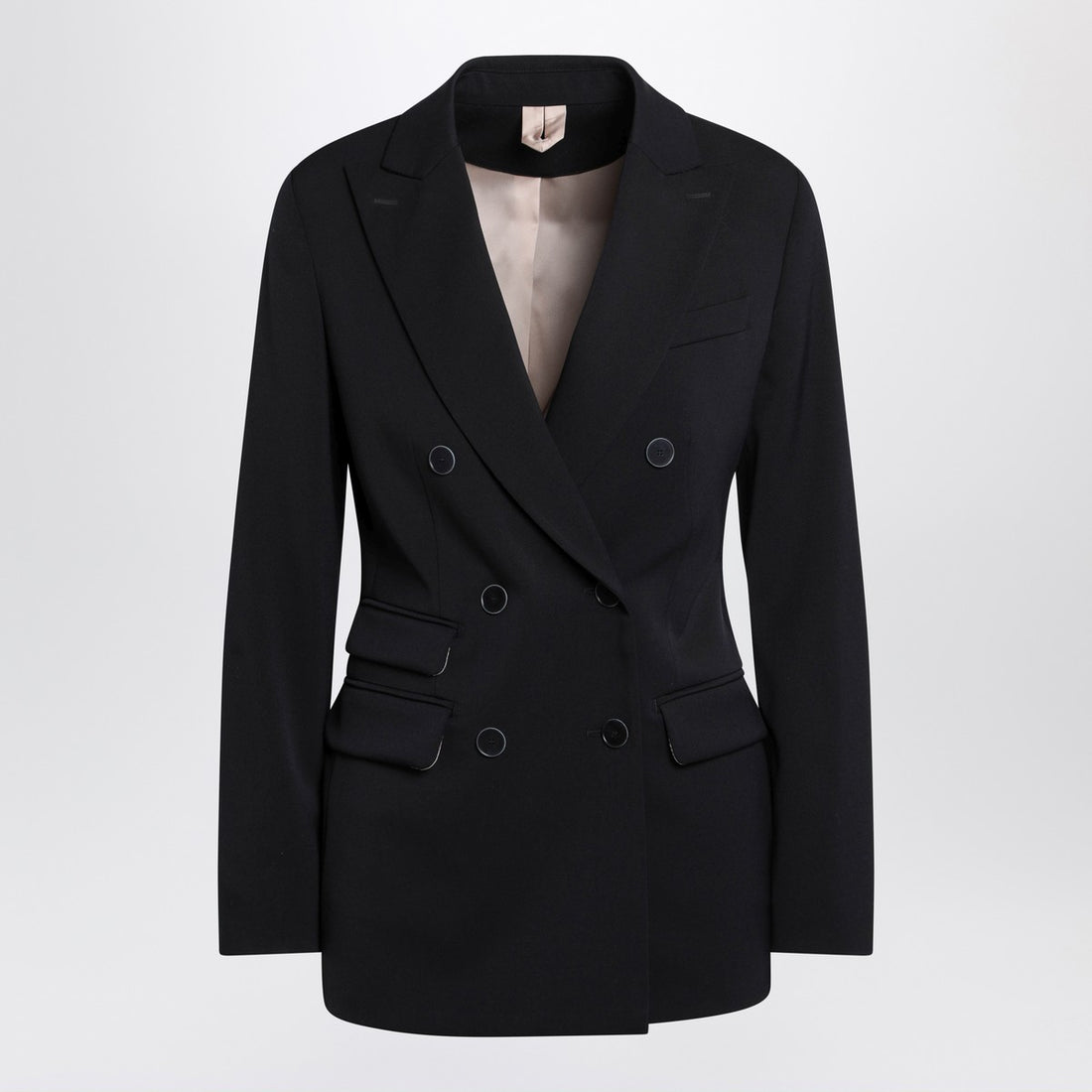 Max Mara Double-Breasted Wool Jacket Blue