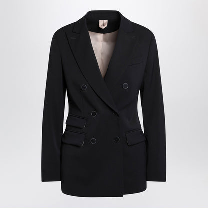 Max Mara Double-Breasted Wool Jacket Blue