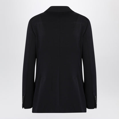 Max Mara Double-Breasted Wool Jacket Blue