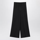Max Mara Wide-Leg Silk Fluid Trousers Blue