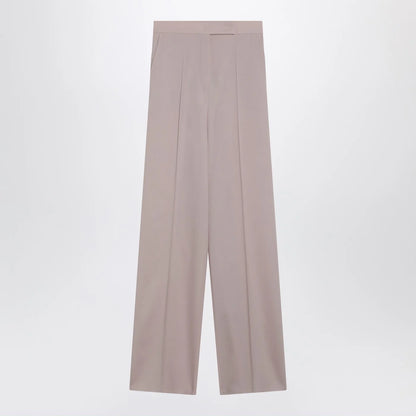 Max Mara Rose-Beige Wide-Leg Trousers