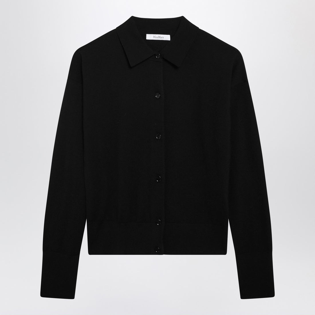 Max Mara Cropped Wool Cardigan Black black