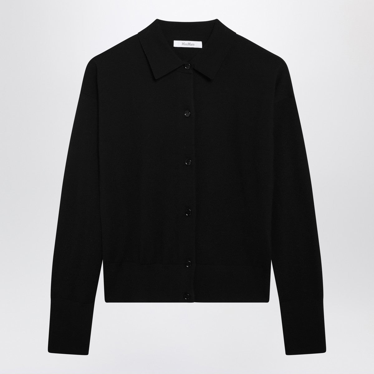 Max Mara Cropped Wool Cardigan Black black