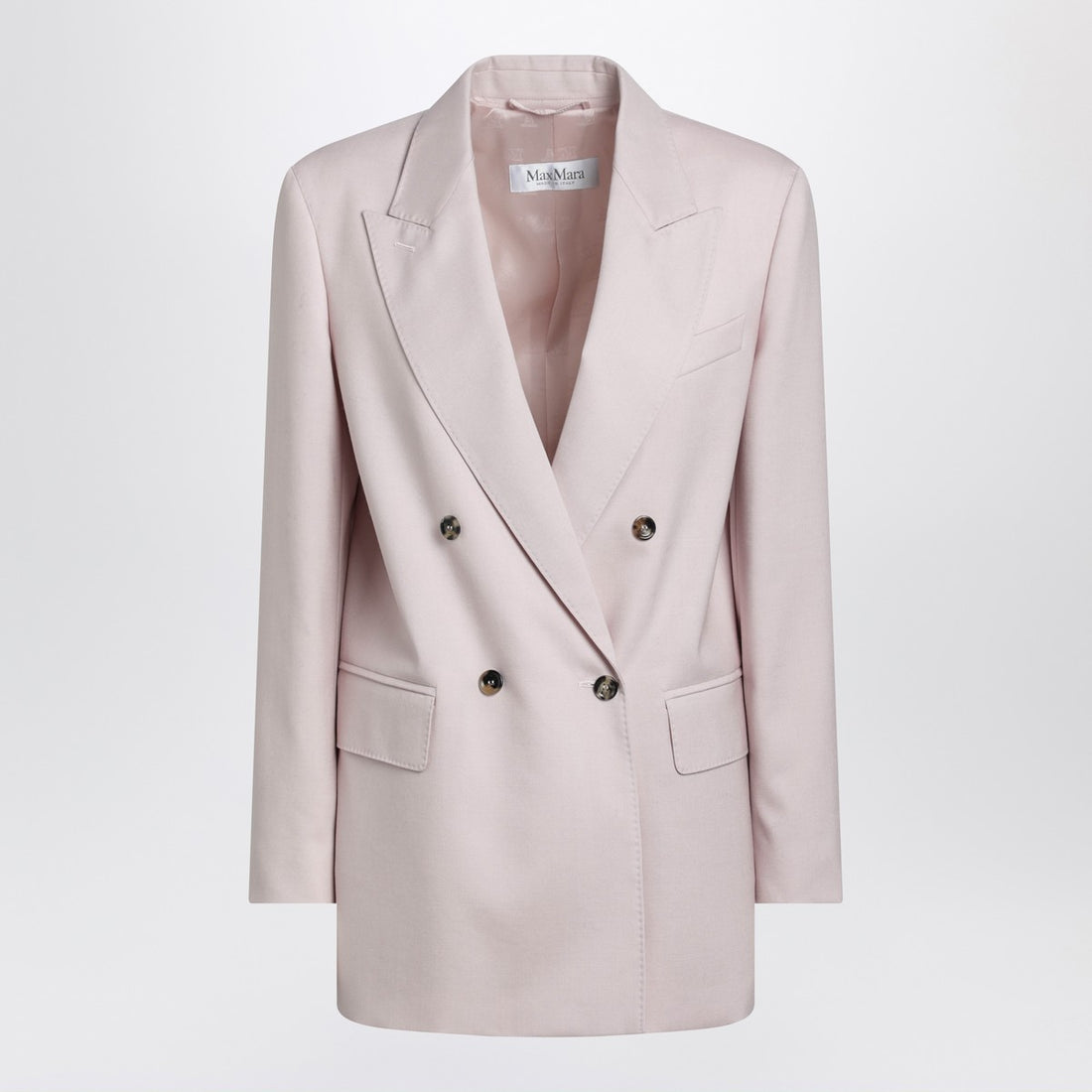 Max Mara Double-Breasted Wool Jacket Pink