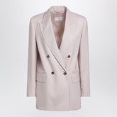 Max Mara Double-Breasted Wool Jacket Pink