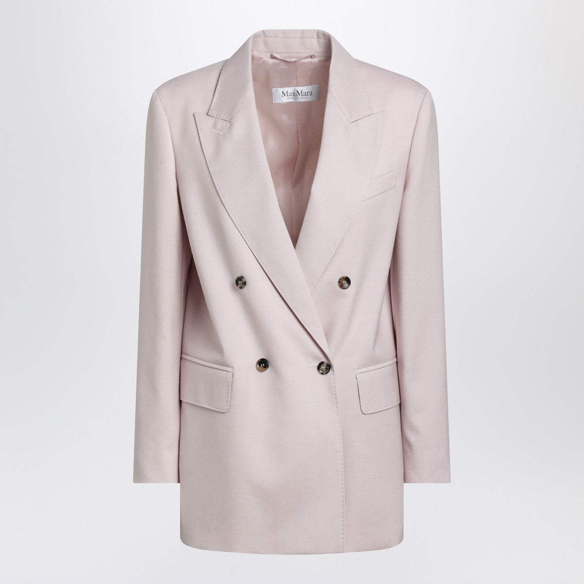 Max Mara Double-Breasted Wool Jacket Pink