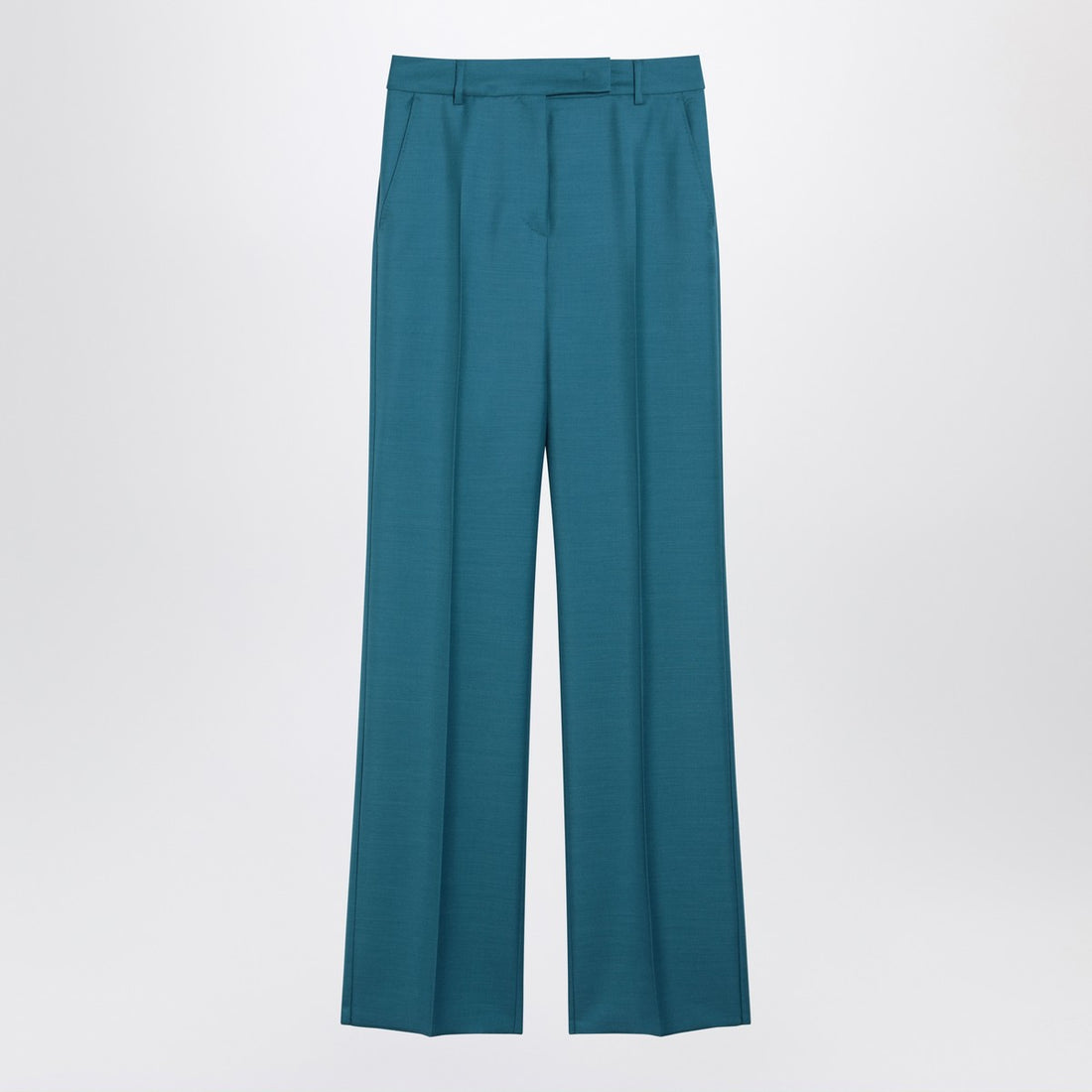 Max Mara Wool-Silk Trousers Light Blue