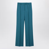 Max Mara Wool-Silk Trousers Light Blue