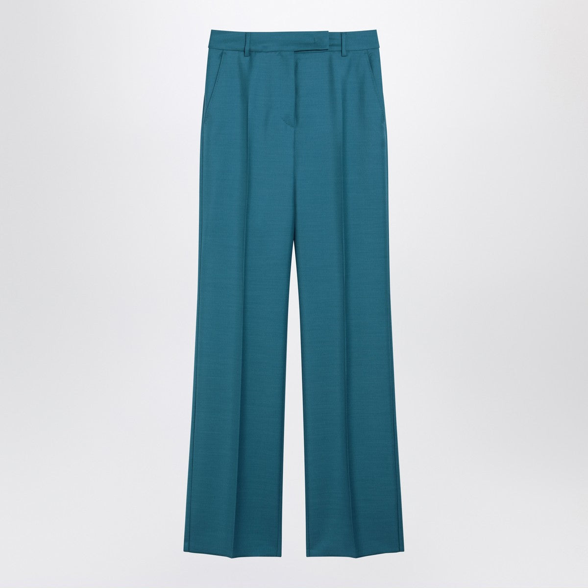 Max Mara Wool-Silk Trousers Light Blue