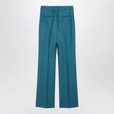 Max Mara Wool-Silk Trousers Light Blue