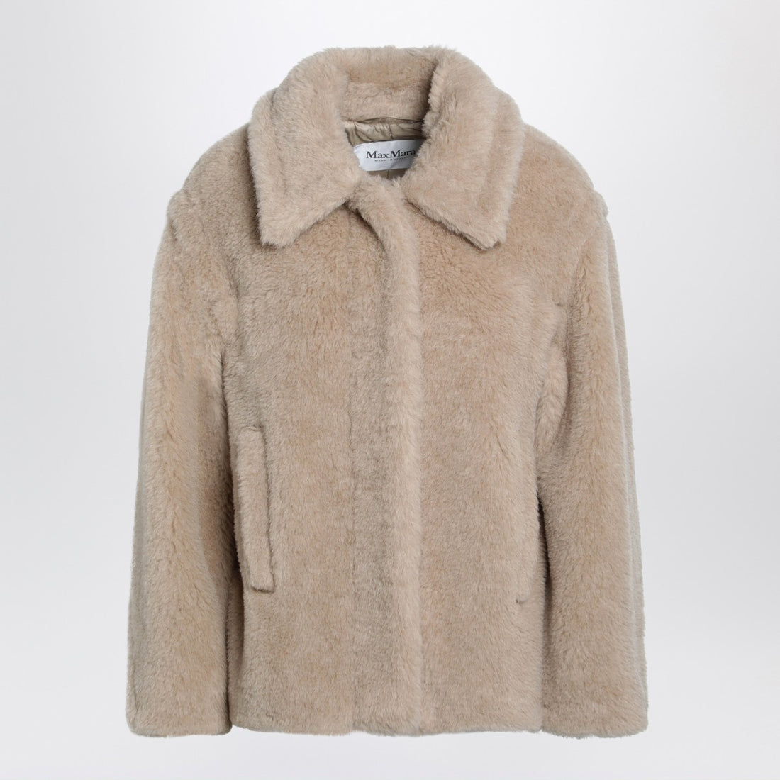 Max Mara Teddy Cropped Wool-Blend Coat Beige