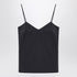 Max Mara Silk Tank Top with V-Neck Blue blue