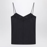 Max Mara Silk Tank Top with V-Neck Blue blue