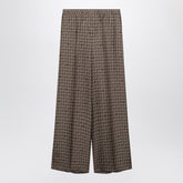 Max Mara Printed Silk Wide-Leg Trousers Brown