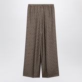 Max Mara Printed Silk Wide-Leg Trousers Brown