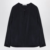 Max Mara Silk-Blend Long Sleeve Blouse Blue blue