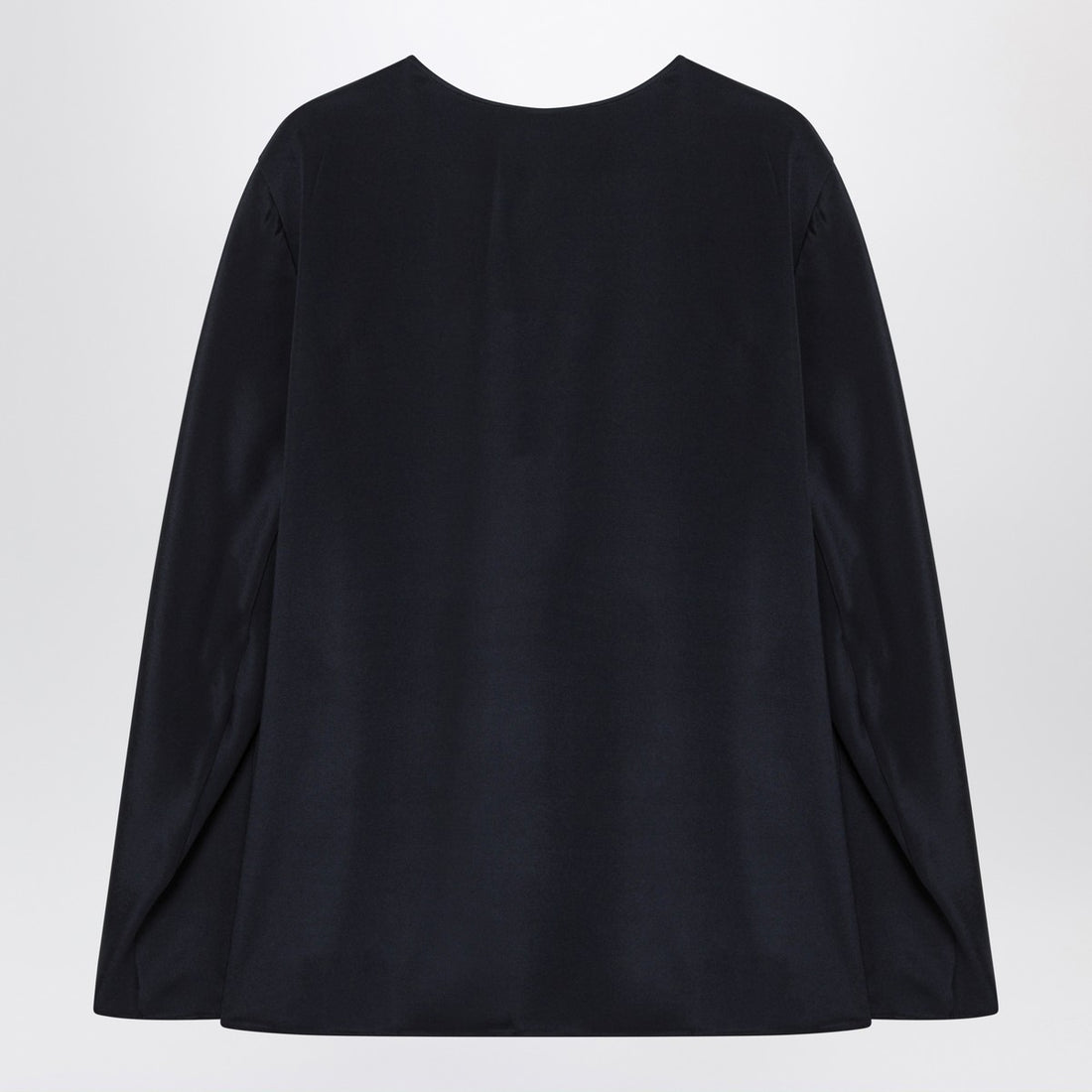 Max Mara Silk-Blend Long Sleeve Blouse Blue blue