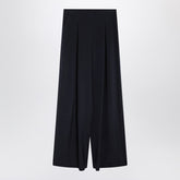 Max Mara Silk-Blend Wide Leg Trousers Blue