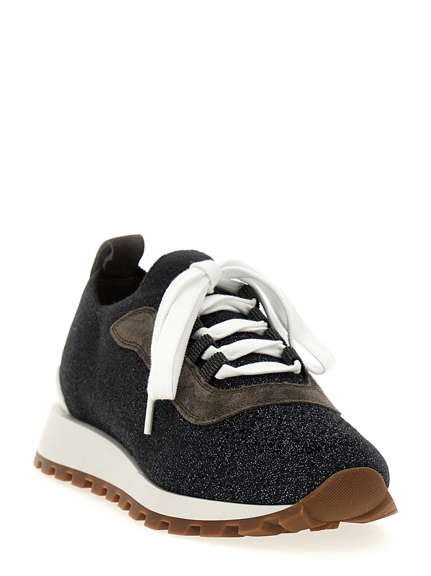 Brunello Cucinelli Lurex Sneakers Gray
