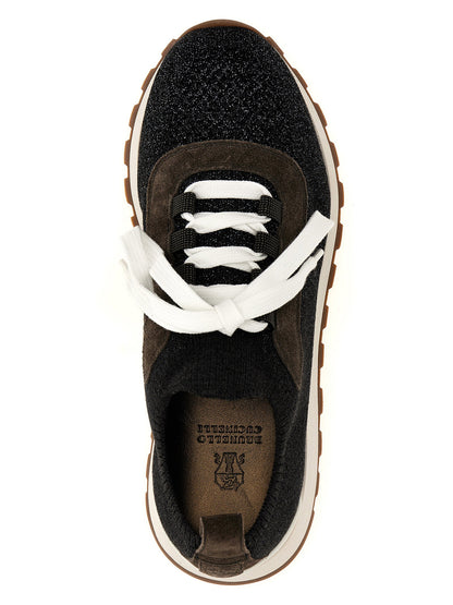 Brunello Cucinelli Lurex Sneakers Gray